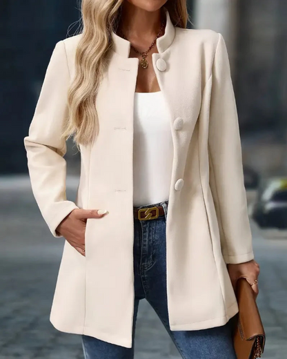 Claire | Elegante cappotto da donna con collo alto