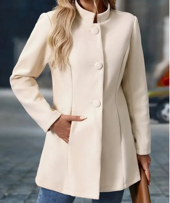 Claire | Elegante cappotto da donna con collo alto