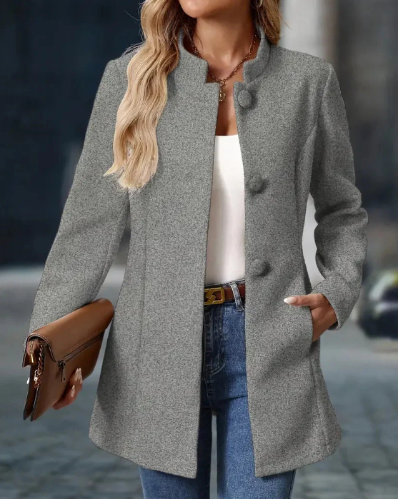 Claire | Elegante cappotto da donna con collo alto