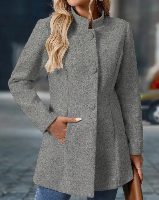 Claire | Elegante cappotto da donna con collo alto