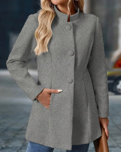 Claire | Elegante cappotto da donna con collo alto