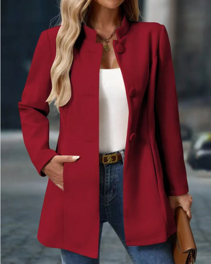 Claire | Elegante cappotto da donna con collo alto